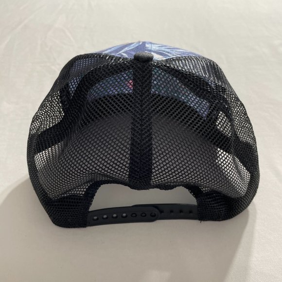 Floral Hawaiian Print Kaimana Coffee Snapback Trucker Hat - Picture 2 of 2